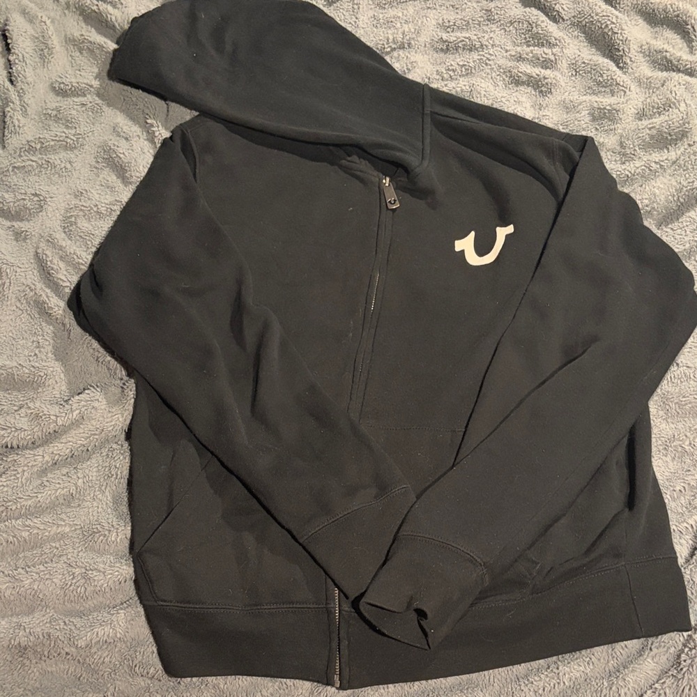 True Religion Black Hoodie with Graphic Print